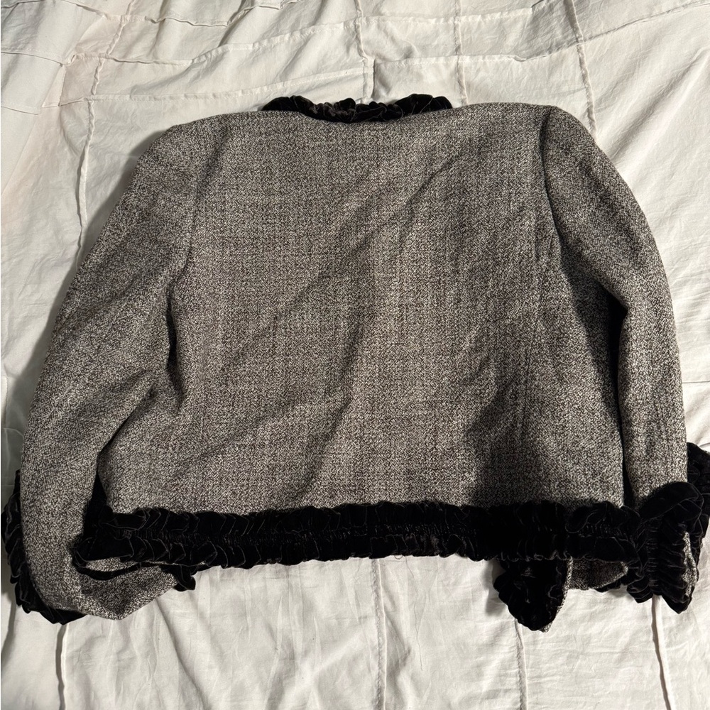 Tory Burch Textured Jacket with Velvet Accents - Picture 4 of 4